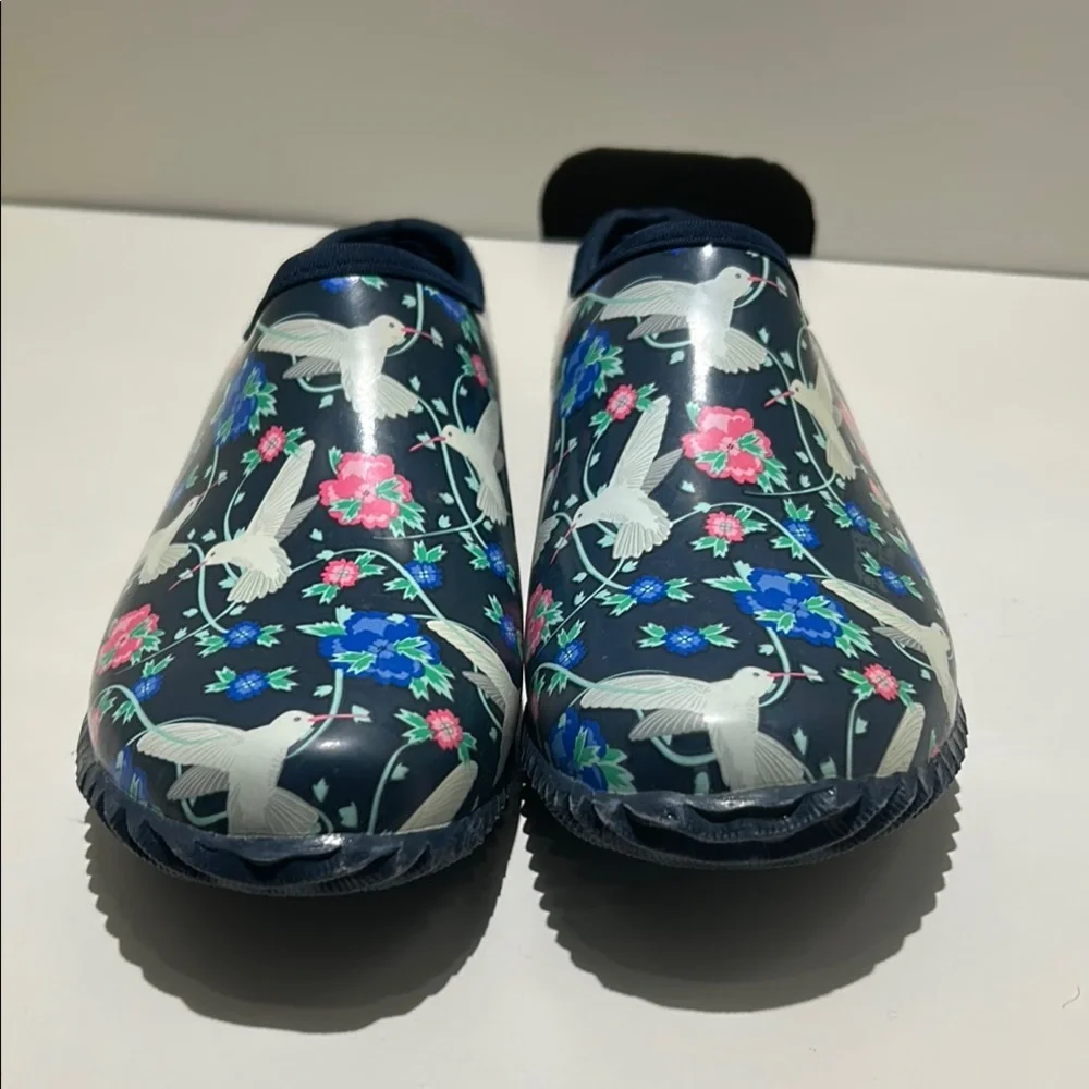 Western Chief Blue and Pink Winter & Rain Boots Floral Design - Picture 2 of 6